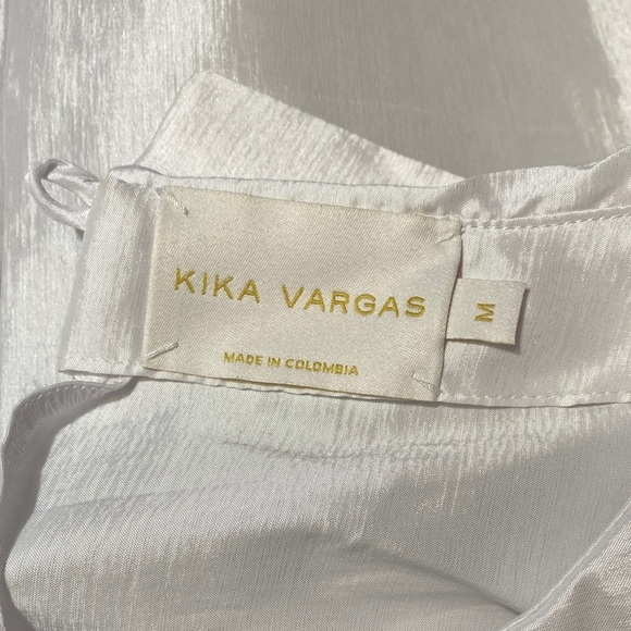 Kika Vargas White Ruffled Short Sleeve Babydoll Dress - Picture 5 of 11